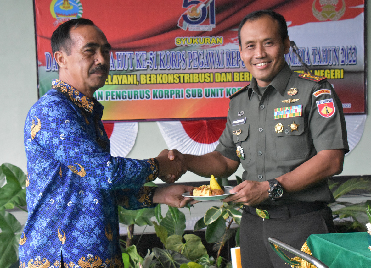 Peringatan HUT Korpri Ke- 51 TA. 2022, Sub Unit TNI Korem 073/Makutarama Gelar Syukuran 